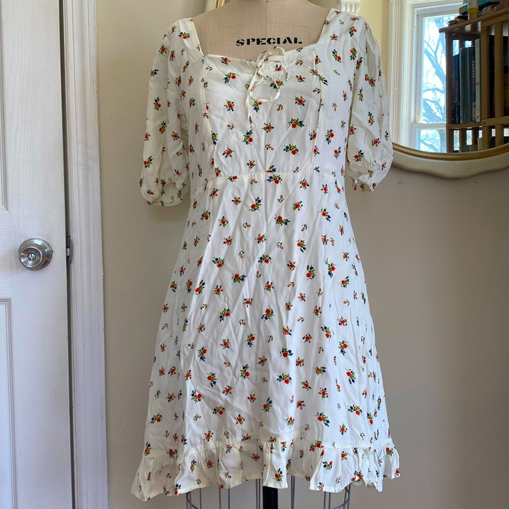 Faithfull The Brand Agathe Floral Mini Dress 12 8 Medium Large